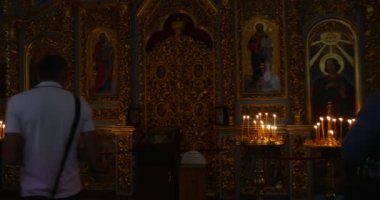 Kilise ikonostasisin - sayısı içinde büyük kilise, varsayımı Kiev kutsal bakire Meryem Pechersk Lavra Kiev, Ukrayna.