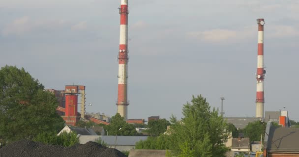 Cement fabriek, industrie, Panorama, Polen Opole — Stockvideo