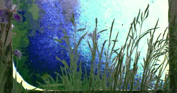 Fine Tall Grass Green Plants laisse des fleurs 