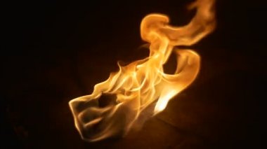 Opole Polonya Akşam Gecesi Fire Show'da Bir Yangın Dans Yaptıktan Sonra Dans Topluluğu Yavaş Hareket Gerekli Props Burning Smut Fire Close Up