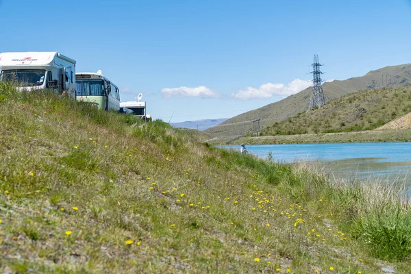 Twizel Neuseeland November 2020 Berühmte Türkisfarbene Forellen Und Lachse Ohau — Stockfoto