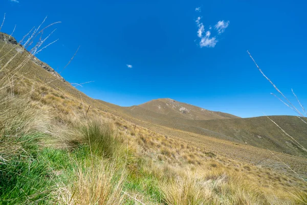 Paisagem Vigia Topo Lindis Pass South Island Nova Zelândia — Fotografia de Stock
