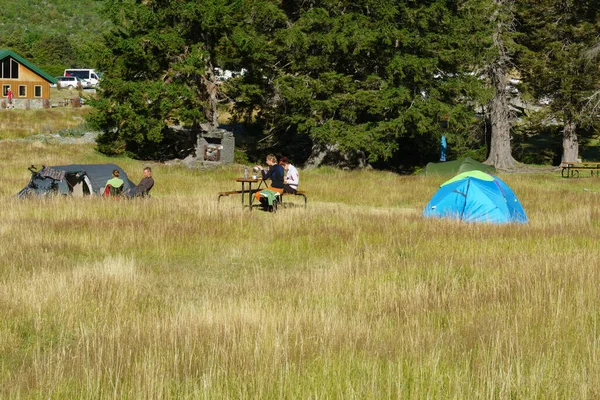 Aoraki Yeni Zelanda Şubat 2015 Aoraki Cook Köyü Ndeki Kampçılar — Stok fotoğraf