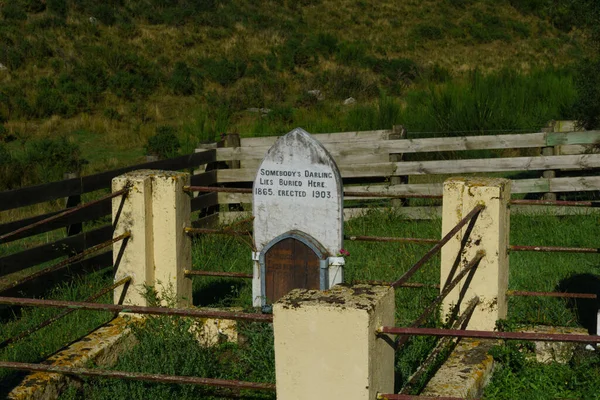 Grafstenen Lonely Grave Historic Reserve Vlakbij Millar Flat Otago Nieuw — Stockfoto