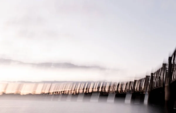Tauranga Railway Bridge Ιμπρεσιονισμός Που Λαμβάνονται Κατά Την Sunrise Using — Φωτογραφία Αρχείου