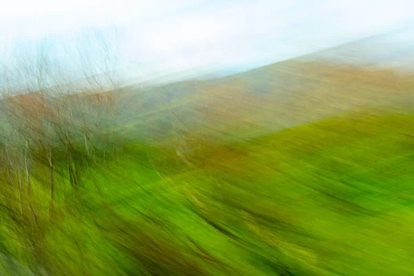 Impressionistische Landschaftsfotografie Neuseeländischer Landschaft Mit Absichtlicher Kamerafahrt Die Textur Und — Stockfoto