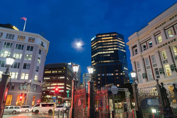 Wellington New Zealand July 2021 Passing Vehicle Light Streams Blurs — Stock Photo, Image