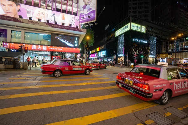 Kowloon Hong Kong August 2017 Night Time City Street Brightly — Stock Photo, Image