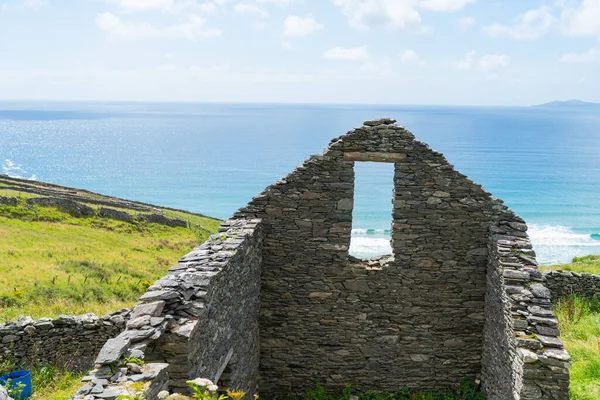 Restos Muros Piedra Ventanas Que Abren Con Vistas Océano Atlántico — Foto de Stock