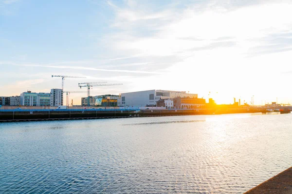 Dublin Büyük Kanalı Nın Karşısındaki Rıhtım Inşaatı — Stok fotoğraf