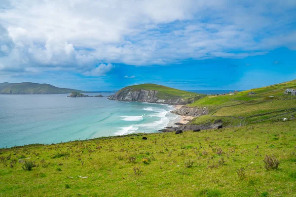 Bahía Rodeada Carretera Pared Roca Acantilados Roca Costera Dramática Empinada — Foto de Stock