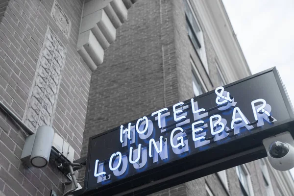 Amsterdam Holland August 2017 Hotel Und Lounge Bar Blau Weiße — Stockfoto