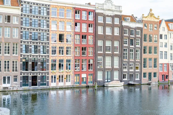 Amsterdam Hollande Architecture Pignons Fenêtre Dans Des Rangées Appartements Emblématiques — Photo