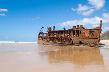 Fraser Island, Maheno shipwreck. clipart