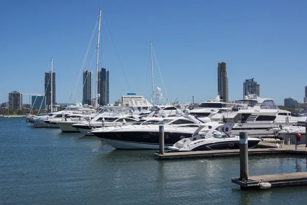 Marina with luxury boats — Stock Photo, Image