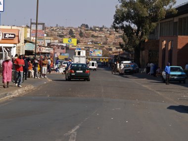 Street scene in Soweto, South Africa. clipart