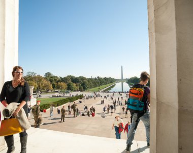 58 granit adımları Lincoln Memorial, ABD üstten görüntülemek.