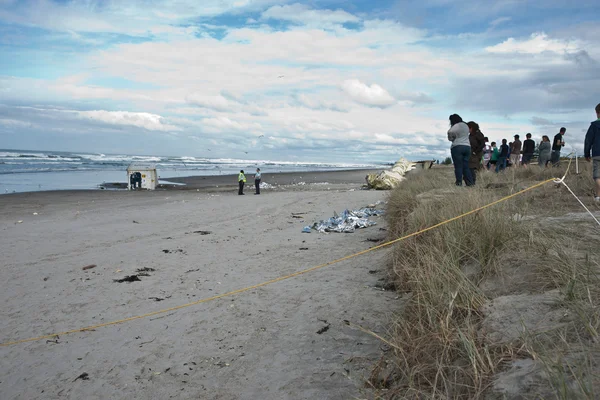 Praia limpa após derramamento de óleo no Monte Maunganui Nova Zelândia . — Fotografia de Stock