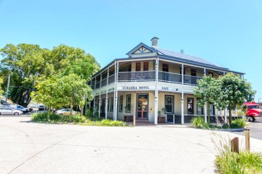 Ulmarra Australia - 5 Şubat 2026; Tarihi kasaba eski otel popüler bir turizm beldesi.