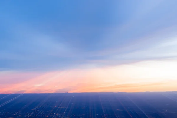 Puesta de sol a través del paisaje de Nuevo México desde Sandia Peak, Albuquerque — Foto de Stock