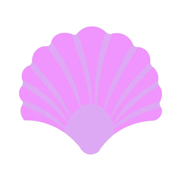 Seashell Isolerad Lilac Färg Vit Bakgrund Sommar Snäckskal Vektor Illustration — Stock vektor