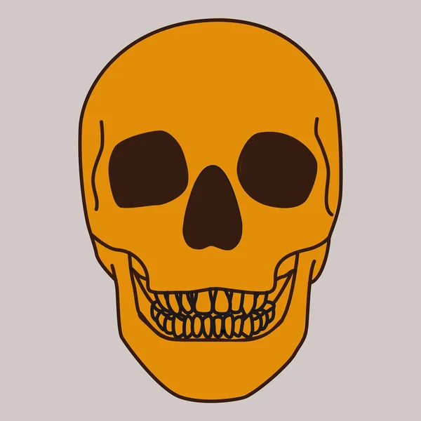 Halloween Skull Dark Background Orange Skull Happy Halloween Poster Cover — стоковый вектор