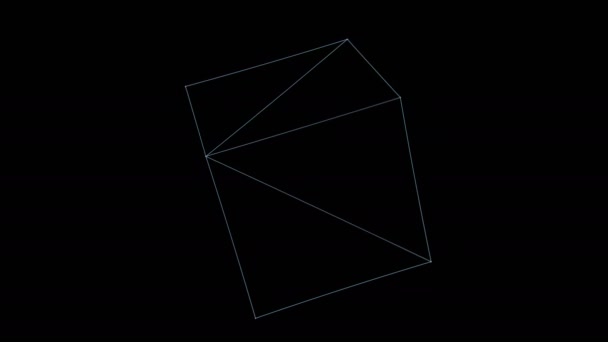 Rotación del cubo vectorial retro 3D — Vídeo de stock