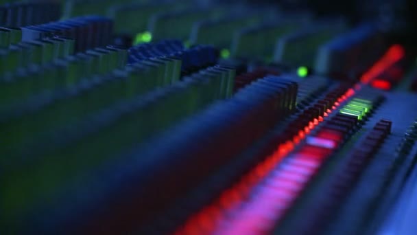 Sound mixing board — Stock Video