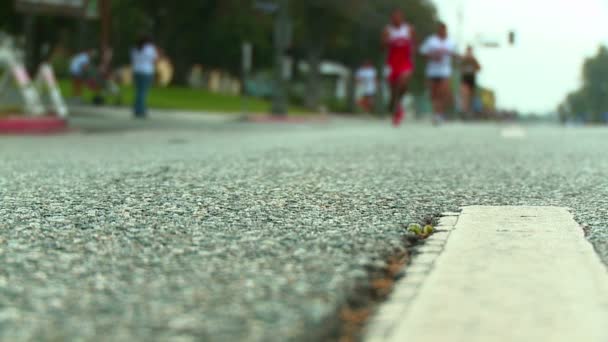 Maratona masculino corredores — Vídeo de Stock