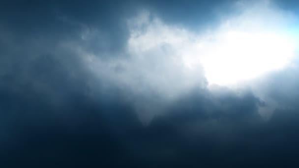 Avión volando entre las nubes — Vídeos de Stock