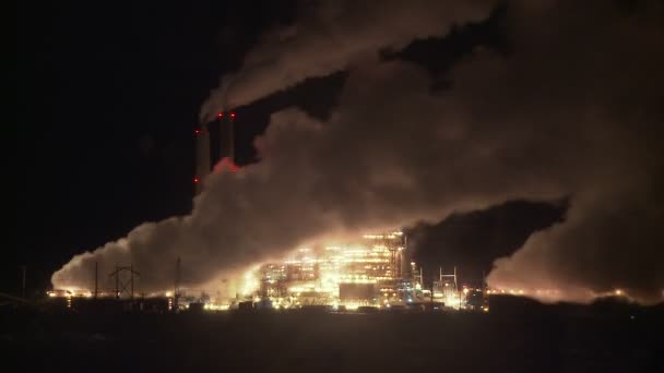 Central eléctrica de Cholla por la noche — Vídeo de stock