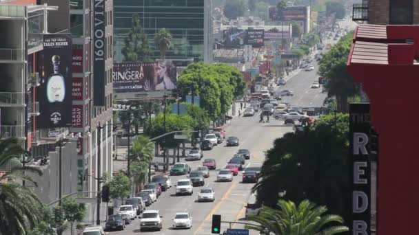 Вулиця виноградна лоза по відношенню до бульварі Голлівуд — стокове відео