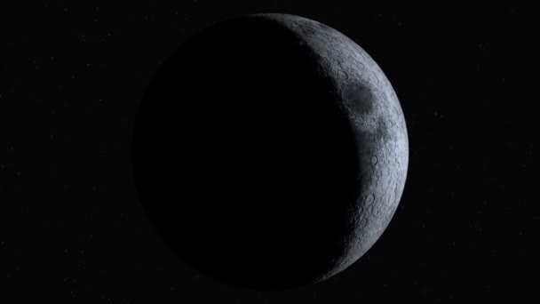 Fase van de maan van de aarde vanuit — Stockvideo
