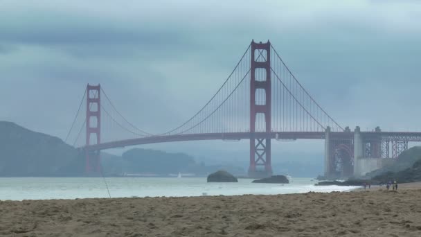 Piekarz Beach i most Golden Gate — Wideo stockowe