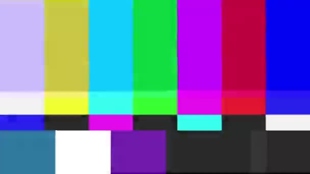 Set of color bars experiencing technical difficulties — Stock Video