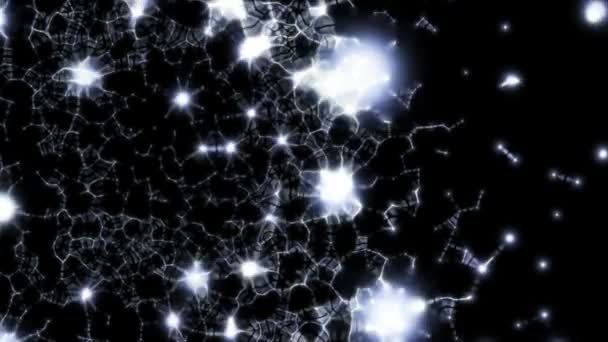 Espaço preenchido com partículas abstratas e entrelaçadas — Vídeo de Stock