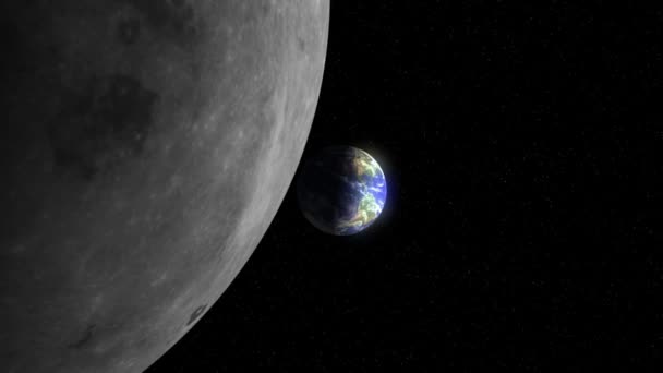 Aarde naar de maan (25fps) — Stockvideo
