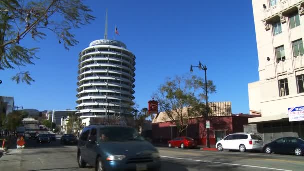 De beroemde Capitol Records gebouw ter wereld — Stockvideo