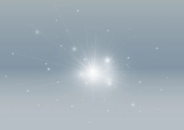 Argent rayonnant faisceau lumineux fond abstrait — Image vectorielle