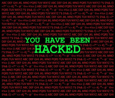 Arka planda sahte kod metni ile hacklenmişsin.