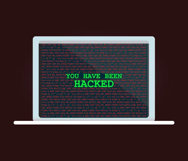 Byli Jste Hacknuti Obrazovce Notebooku — Stockový vektor