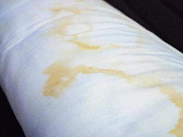 Stain Dirty Pillow Close — Stock Photo, Image