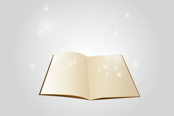 Cuaderno con banner de vector de luz brillante, fondo abstracto — Vector de stock