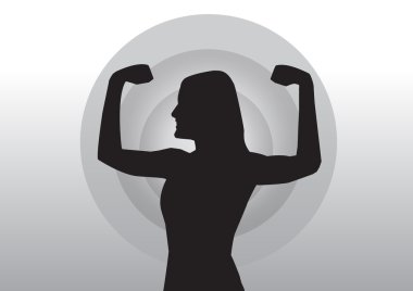 Kadın kas egzersiz siluet vektör esneme