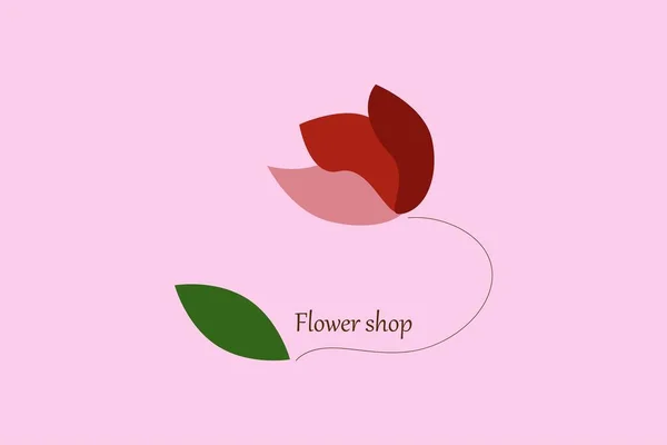 Logotyp För Blomsteraffär Bilder Blomma Stil Med Minimalism — Stock vektor