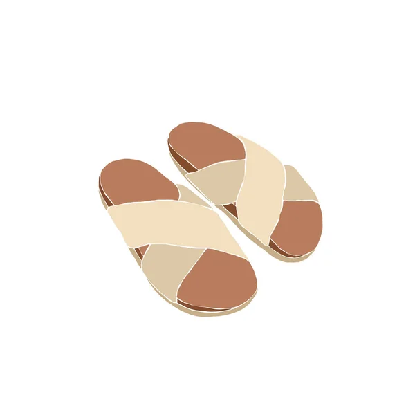 Woman shoes. Flat trendy summer sandals. Set of Abstract feminine vector illustrations. Summer girly trendy simple icons. Good for instagram post, business advertisement, flyer design. —  Vetores de Stock