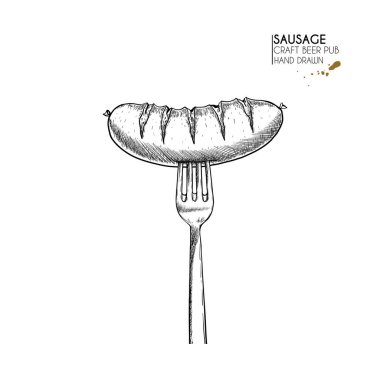 El yapımı bira seti. Izgarada ızgara sosis. Oktoberfest oymalı ikonlar. Pub alkollü içecekler ve yiyecek. El yapımı bira fabrikası. Bar menüsü, festival dekorasyonu, poster, broşür, afiş için kullan
