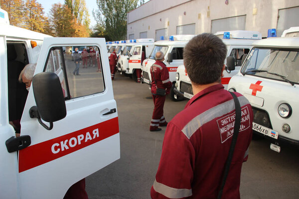 blue flashers installed on ambulances