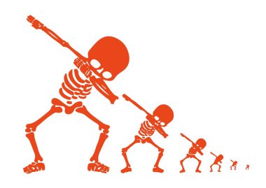 İskelet yüzme, bir grup iskelet çizimi.