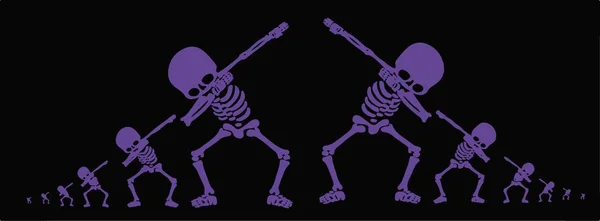 stock vector Skeleton dabbing, a  group of Skeletons doing dab